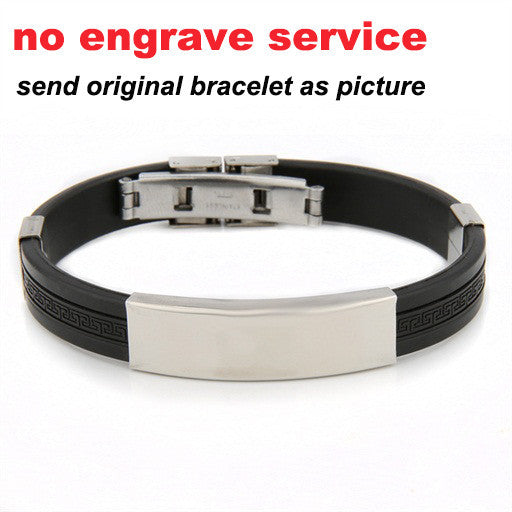 Love Unique Rubber ID Bracelet Customized Logo Engraving