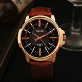 Rose Gold Wrist Watch Top Brand Luxury Famous Male Clock Quartz Watch Golden Wristwatch Quartz-watch