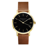 Watch Golden Genuine Leather Quartz Movement Water Resistant Women Dress Men Sports Famous Brand Watch