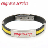 Love Unique Rubber ID Bracelet Customized Logo Engraving