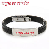 Love Unique Rubber ID Bracelet Customized Logo Engraving