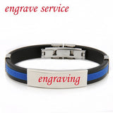 Love Unique Rubber ID Bracelet Customized Logo Engraving