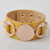 Rainbery New Monogram Leather Cuff Bracelet