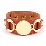 Rainbery New Monogram Leather Cuff Bracelet