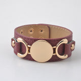 Rainbery New Monogram Leather Cuff Bracelet