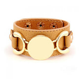 Rainbery New Monogram Leather Cuff Bracelet