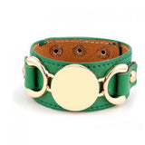 Rainbery New Monogram Leather Cuff Bracelet