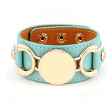 Rainbery New Monogram Leather Cuff Bracelet