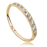 18K gold Plated A+ Rhinestone Circle Cuff Bracelet