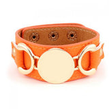 Rainbery New Monogram Leather Cuff Bracelet