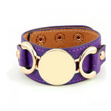 Rainbery New Monogram Leather Cuff Bracelet