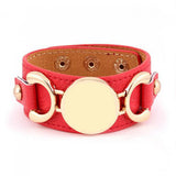 Rainbery New Monogram Leather Cuff Bracelet