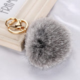 Fashion Rabbit Chain / Fur Ball Cell Phone Car Keychain / Handbag Charm Key Chains Ring Pom Poms Hair Bulb + Pendant