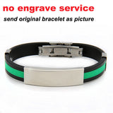 Love Unique Rubber ID Bracelet Customized Logo Engraving