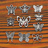 Mixed Tibetan Silver Plated Butterfly Dragonfly Charm Pendant for Bracelet