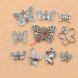 Mixed Tibetan Silver Plated Butterfly Dragonfly Charm Pendant for Bracelet