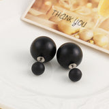 Solid Color Brincos Double Side Simulated Pearl Earrings for Women