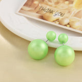 Solid Color Brincos Double Side Simulated Pearl Earrings for Women