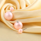 Solid Color Brincos Double Side Simulated Pearl Earrings for Women