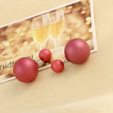 Solid Color Brincos Double Side Simulated Pearl Earrings for Women