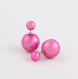 Solid Color Brincos Double Side Simulated Pearl Earrings for Women