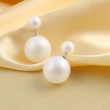 Solid Color Brincos Double Side Simulated Pearl Earrings for Women