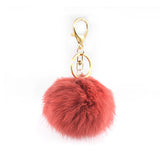 Fashion Rabbit Chain / Fur Ball Cell Phone Car Keychain / Handbag Charm Key Chains Ring Pom Poms Hair Bulb + Pendant