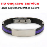 Love Unique Rubber ID Bracelet Customized Logo Engraving