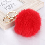 Fashion Rabbit Chain / Fur Ball Cell Phone Car Keychain / Handbag Charm Key Chains Ring Pom Poms Hair Bulb + Pendant