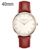 Watch Golden Genuine Leather Quartz Movement Water Resistant Women Dress Men Sports Famous Brand Watch