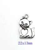 10pcs Mixed Tibetan Silver Plated Cat Soccer Tree of Life Charms Pendants