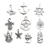 10pcs Mixed Tibetan Silver Plated Cat Soccer Tree of Life Charms Pendants