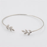 Leaves Gold & Silver Plated Fashion Open Bangle For women