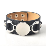 Rainbery New Monogram Leather Cuff Bracelet