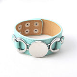 Rainbery New Monogram Leather Cuff Bracelet