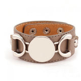 Rainbery New Monogram Leather Cuff Bracelet