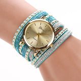 8 Colors Luxury brand Casual Leather Crystal Rivet Bracelet Watch