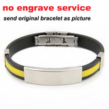 Love Unique Rubber ID Bracelet Customized Logo Engraving